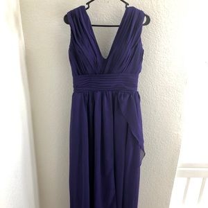 Purple Maxi Formal Bridesmaids Prom Dress Gown